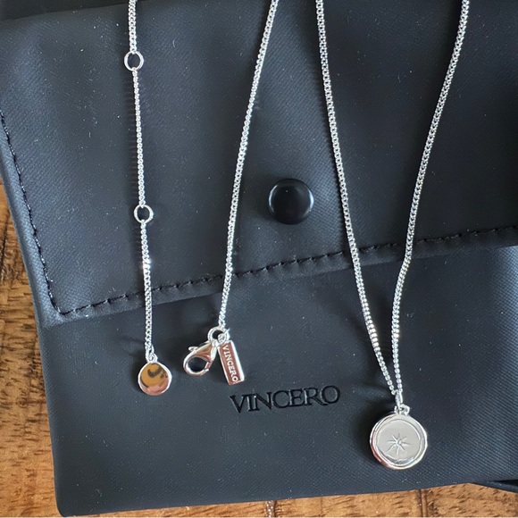 NWT Vincero Silver 925 North Star Celestial Pendant with Extender - Picture 5 of 17